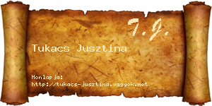 Tukacs Jusztina névjegykártya